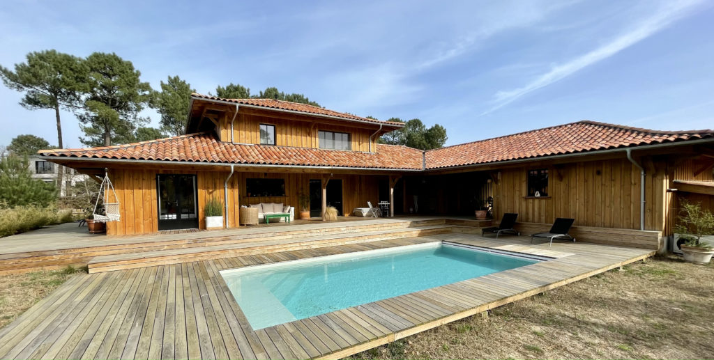 1er pix régional de la construction bois en Nouvelle Aquitaine, maison Pallas et contreplaqué TeboPin